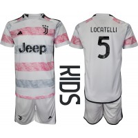 Koszulka piłkarska Juventus Manuel Locatelli #5 Strój wyjazdowy dla dzieci 2023-24 tanio Krótki Rękaw (+ Krótkie spodenki)
